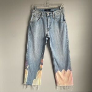 Hudson Jeans Sloane Mid-Rise Bleach Straight-leg Cropped Jeans SIze 24 NWT